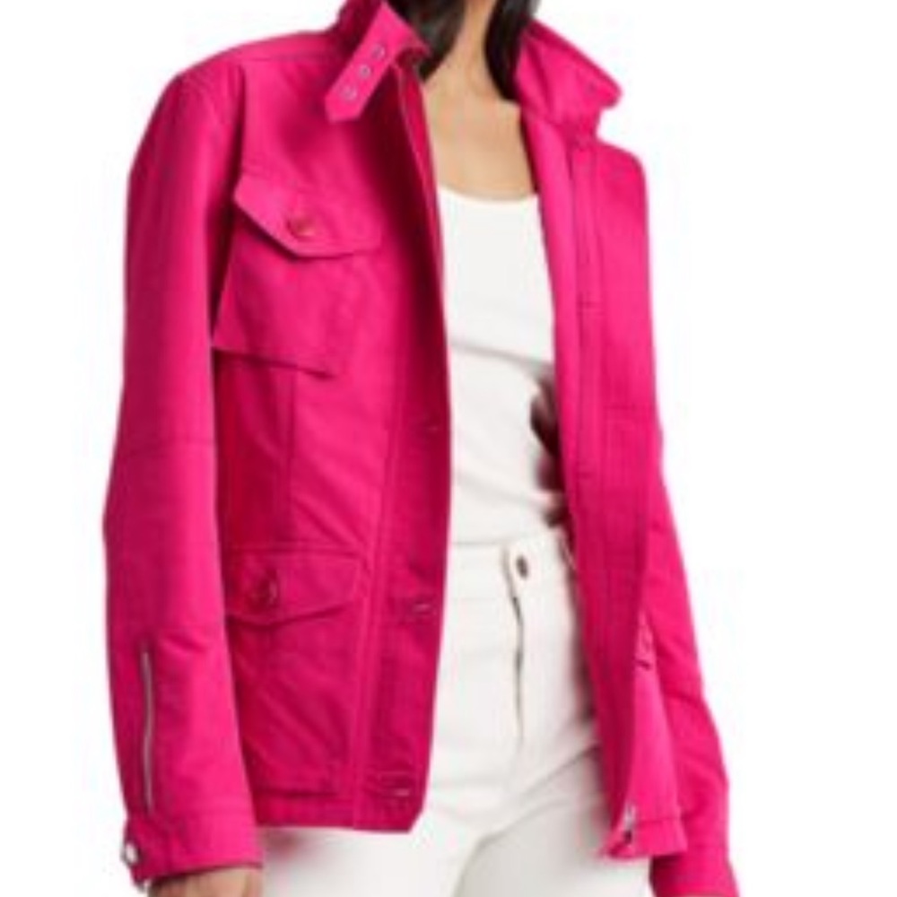 Lauren Ralph Lauren Utilitarian Inspired Patch Pocket Jacket size XXL Brightpink